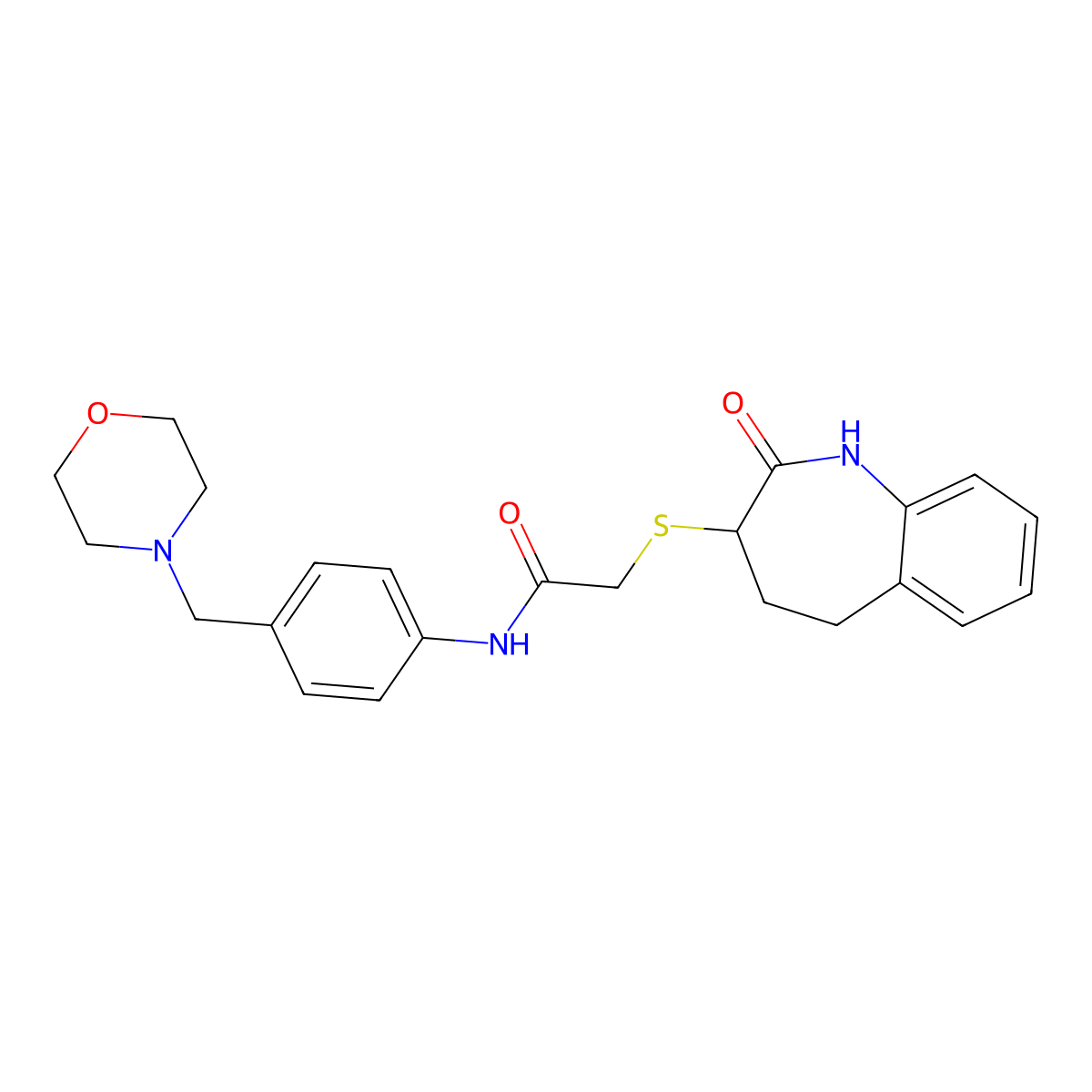 2-[(2-hydroxy-4,5-dihydro-3H-1-benzazepin-3-yl)sulfanyl]-N-[4-(morpholin-4-ylmethyl)phenyl]acetamide molecular structure, CAS 1010908-57-2