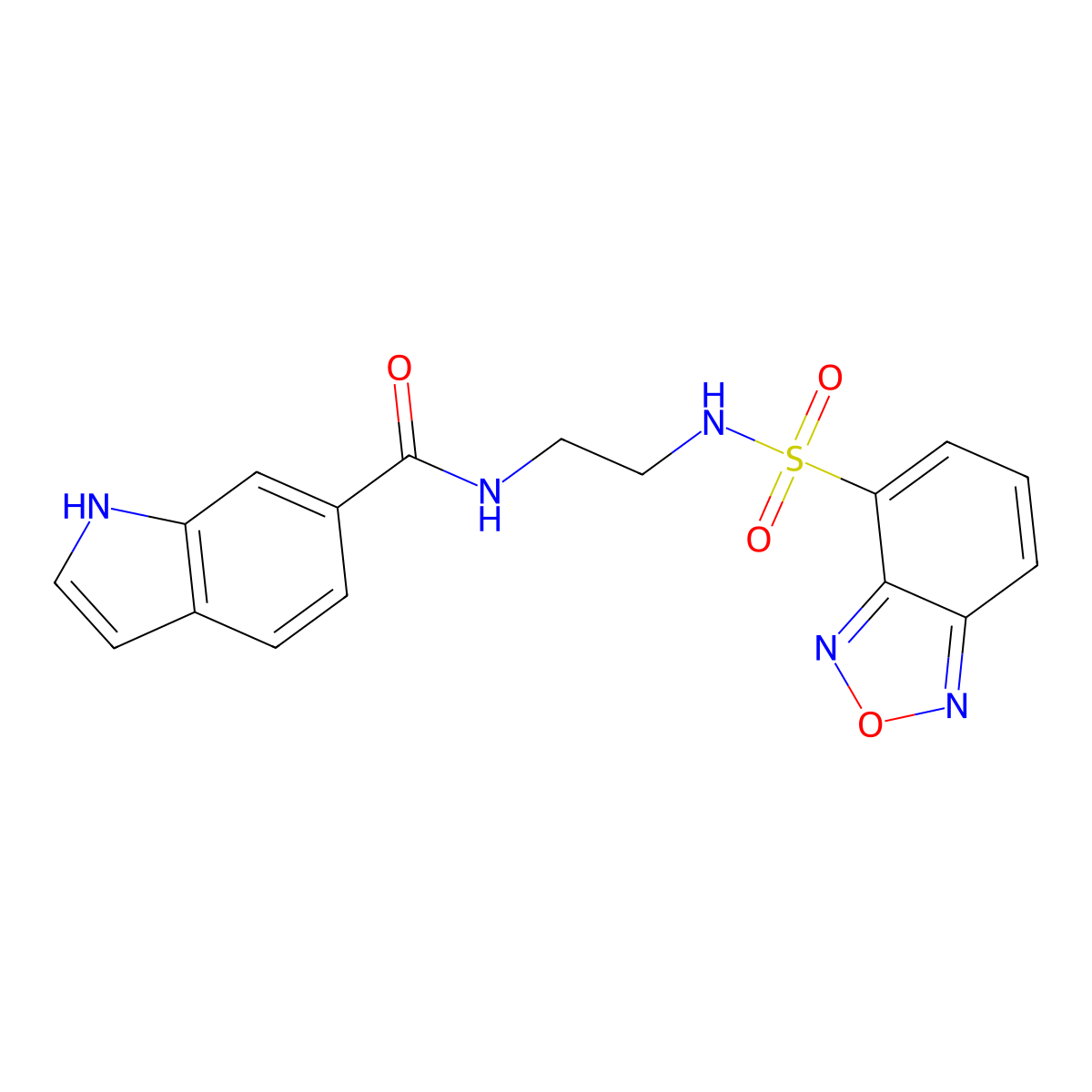 N-{2-[(2,1,3-benzoxadiazol-4-ylsulfonyl)amino]ethyl}-1H-indole-6-carboxamide molecular structure, CAS 1010908-70-9