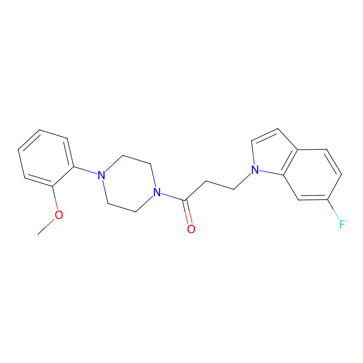 3-(6-fluoro-1H-indol-1-yl)-1-[4-(2-methoxyphenyl)piperazin-1-yl]propan-1-one molecular structure, CAS 1010908-93-6