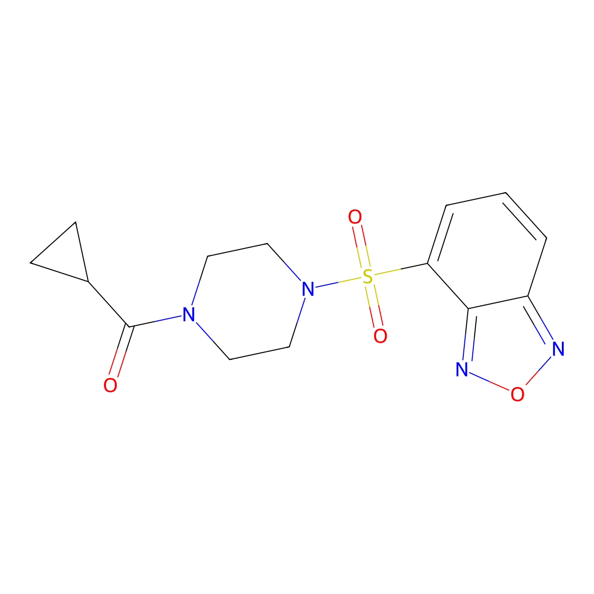 [4-(2,1,3-Benzoxadiazol-4-ylsulfonyl)piperazin-1-yl](cyclopropyl)methanone molecular structure, CAS 1010908-95-8