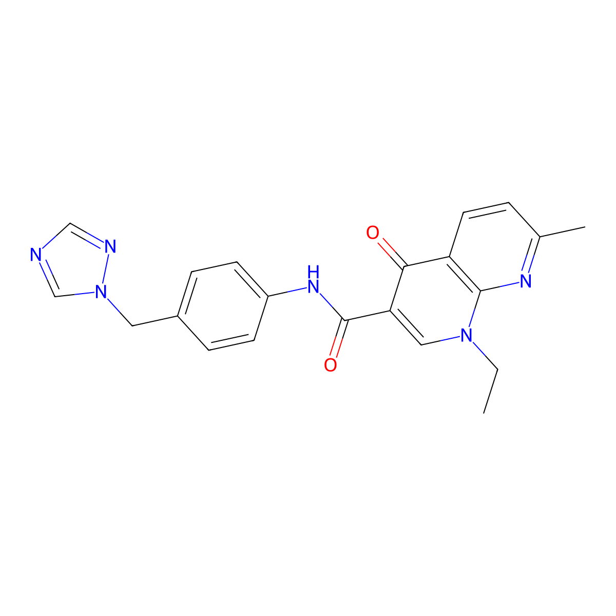 1-ethyl-7-methyl-4-oxo-N~3~-[4-(1H-1,2,4-triazol-1-ylmethyl)phenyl]-1,4-dihydro[1,8]naphthyridine-3-carboxamide molecular structure, CAS 1010908-97-0