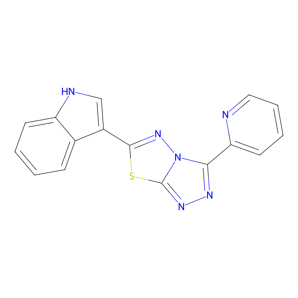 3-[3-(2-pyridinyl)[1,2,4]triazolo[3,4-b][1,3,4]thiadiazol-6-yl]-1H-indole molecular structure, CAS 1010909-03-1