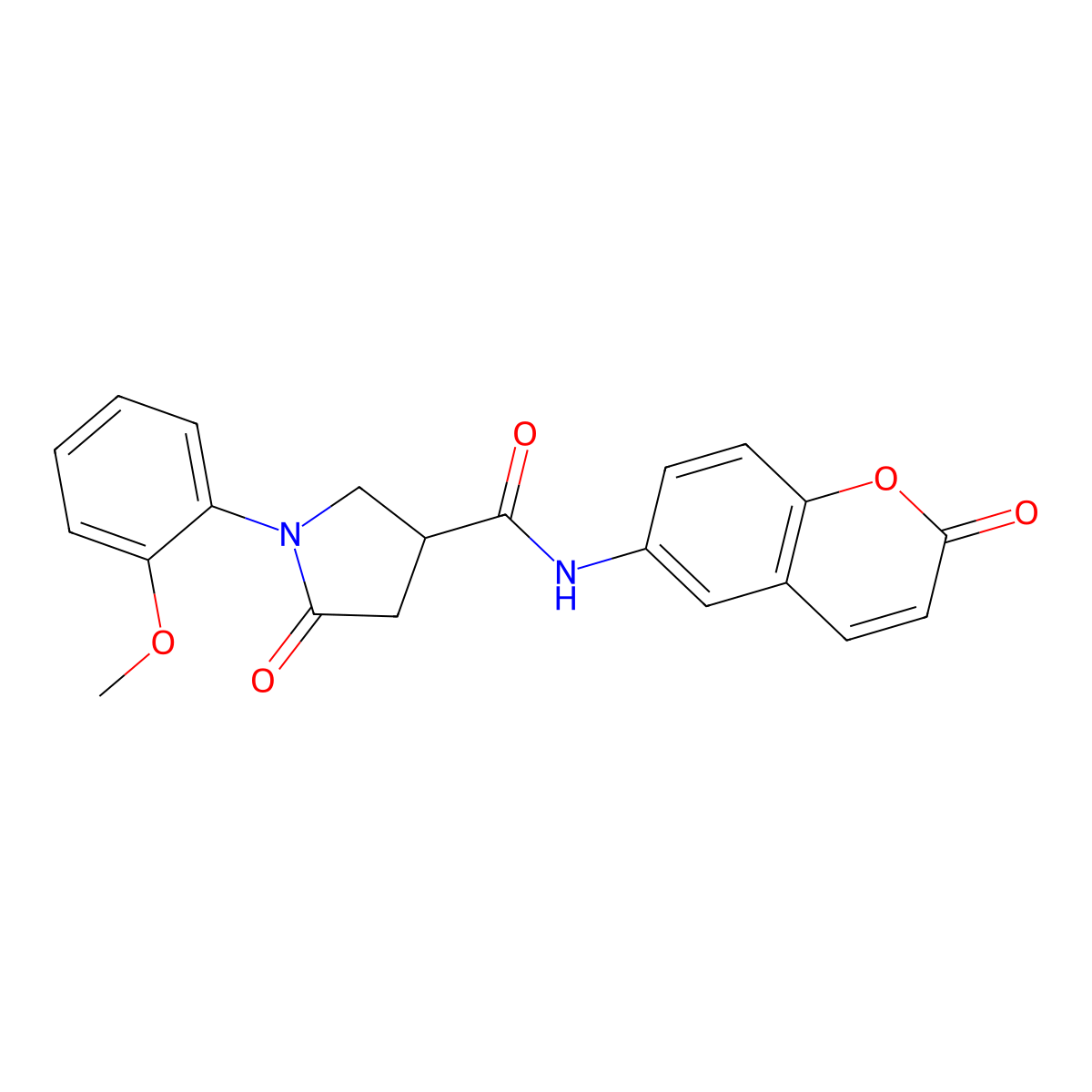 1-(2-methoxyphenyl)-5-oxo-N-(2-oxo-2H-chromen-6-yl)pyrrolidine-3-carboxamide molecular structure, CAS 1010909-36-0