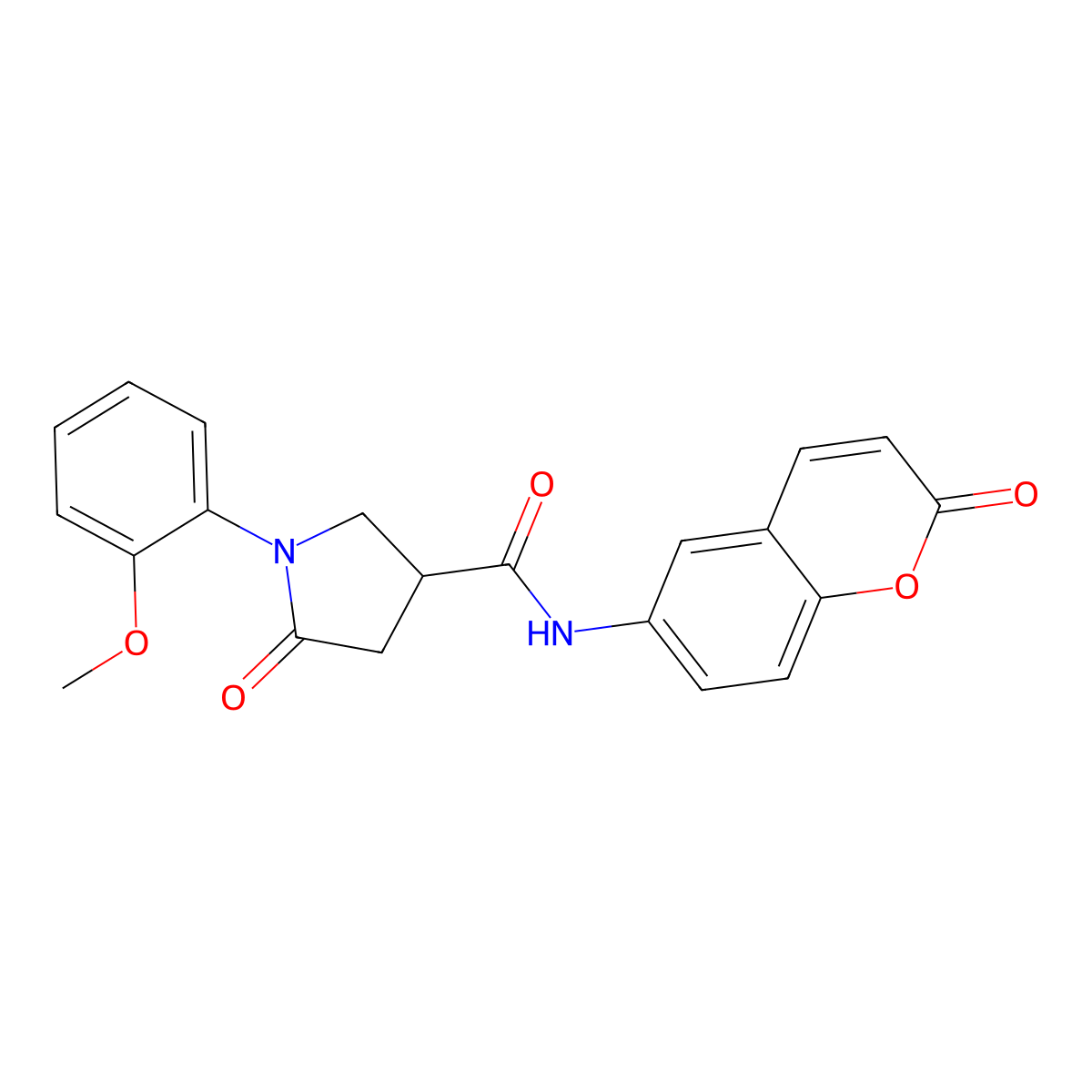 1-(2-methoxyphenyl)-5-oxo-N-(2-oxo-2H-chromen-6-yl)pyrrolidine-3-carboxamide molecular structure, CAS 1010909-36-0