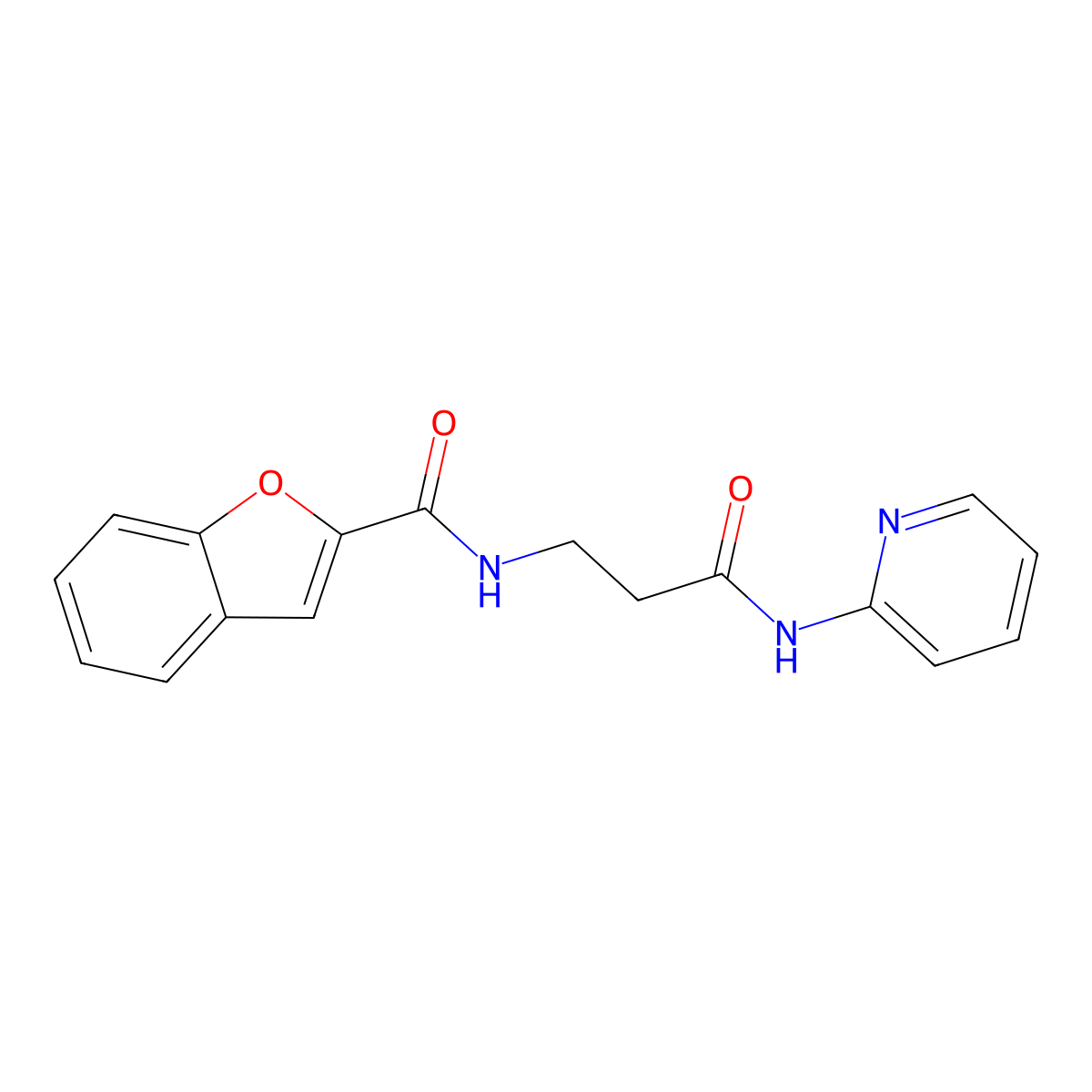 N-[3-oxo-3-(pyridin-2-ylamino)propyl]-1-benzofuran-2-carboxamide molecular structure, CAS 1010909-37-1