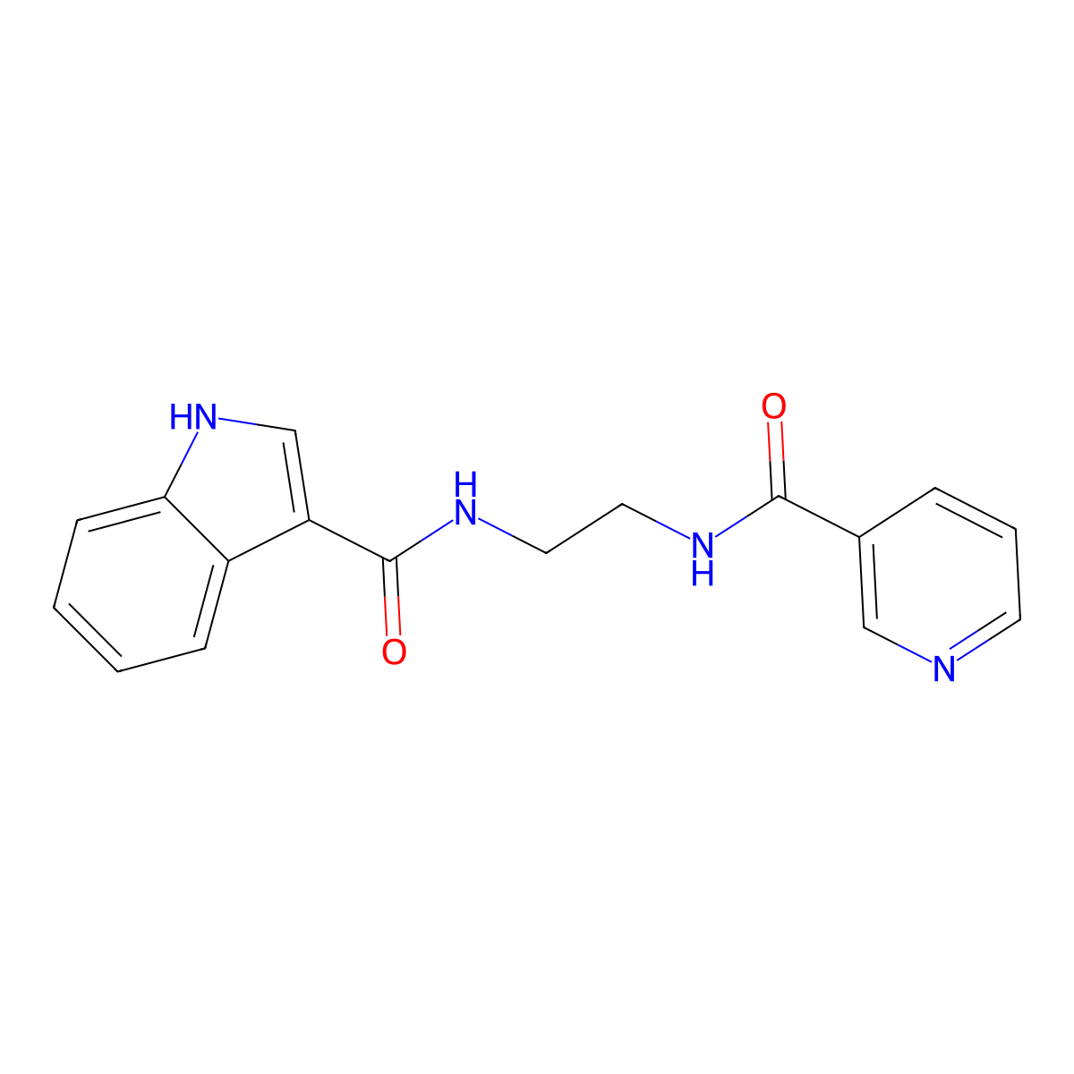 N-{2-[(pyridin-3-ylcarbonyl)amino]ethyl}-1H-indole-3-carboxamide molecular structure, CAS 1010909-40-6