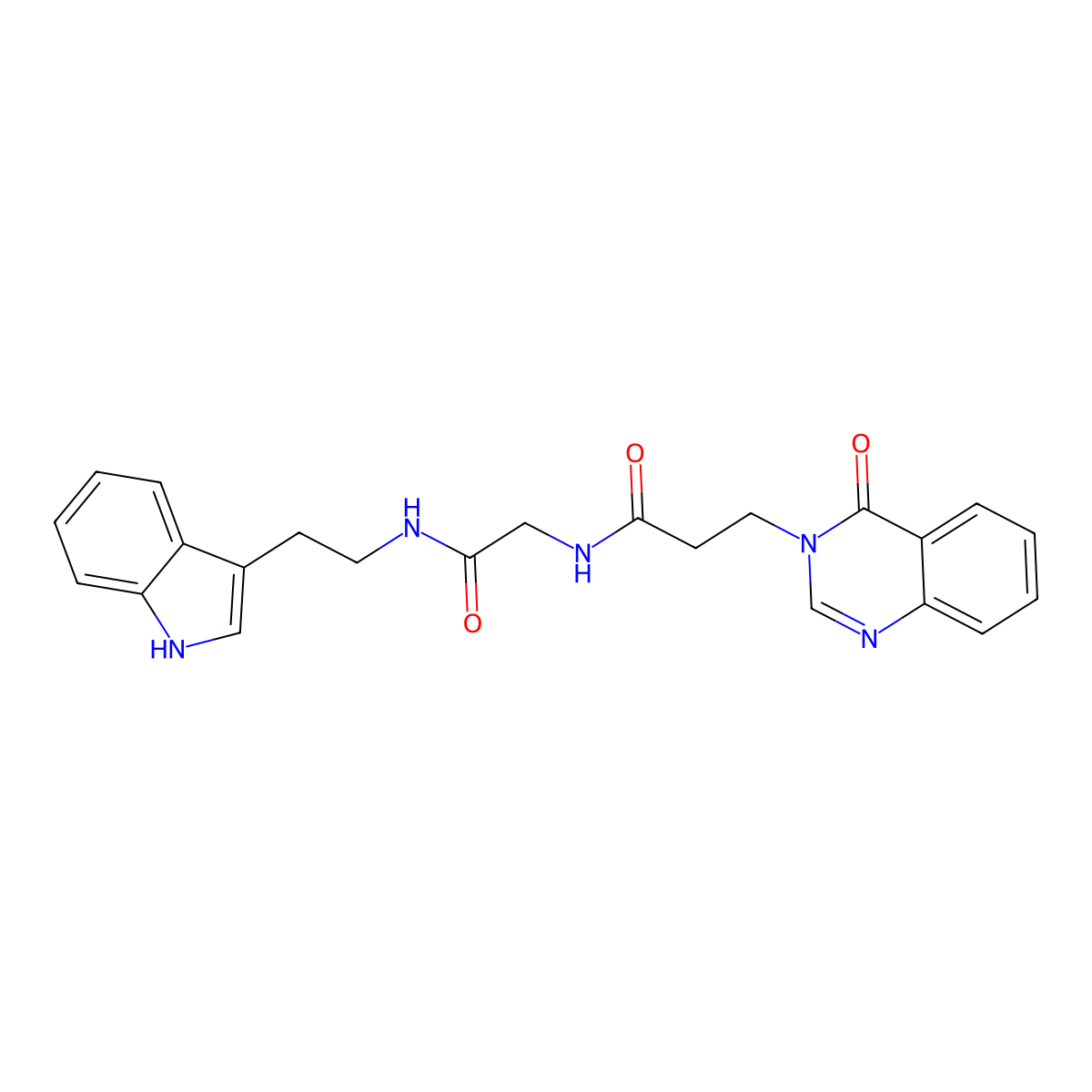 N-(2-{[2-(1H-indol-3-yl)ethyl]amino}-2-oxoethyl)-3-(4-oxoquinazolin-3(4H)-yl)propanamide molecular structure, CAS 1010909-44-0