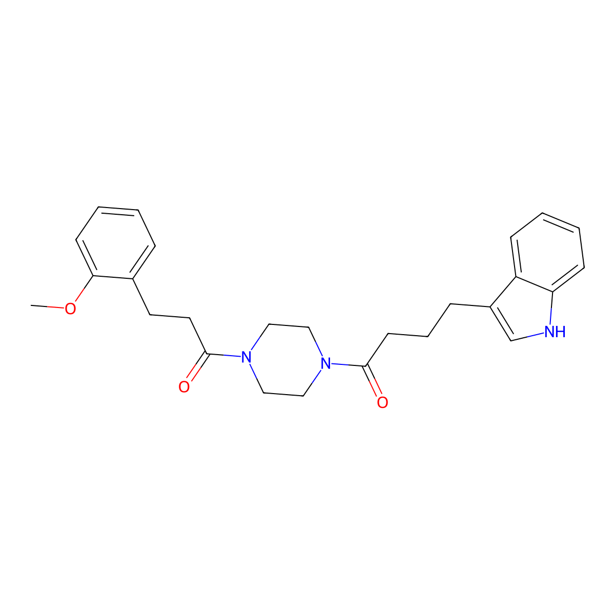 4-(1H-indol-3-yl)-1-{4-[3-(2-methoxyphenyl)propanoyl]piperazin-1-yl}butan-1-one molecular structure, CAS 1010909-57-5