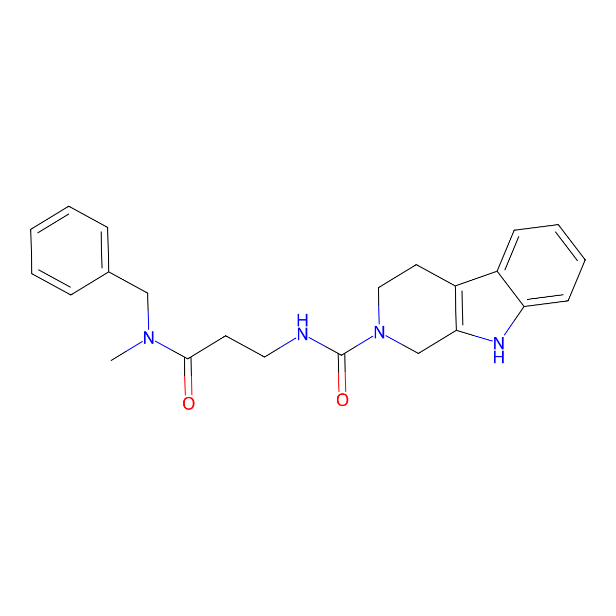 N-{3-[benzyl(methyl)amino]-3-oxopropyl}-1,3,4,9-tetrahydro-2H-beta-carboline-2-carboxamide molecular structure, CAS 1010909-58-6