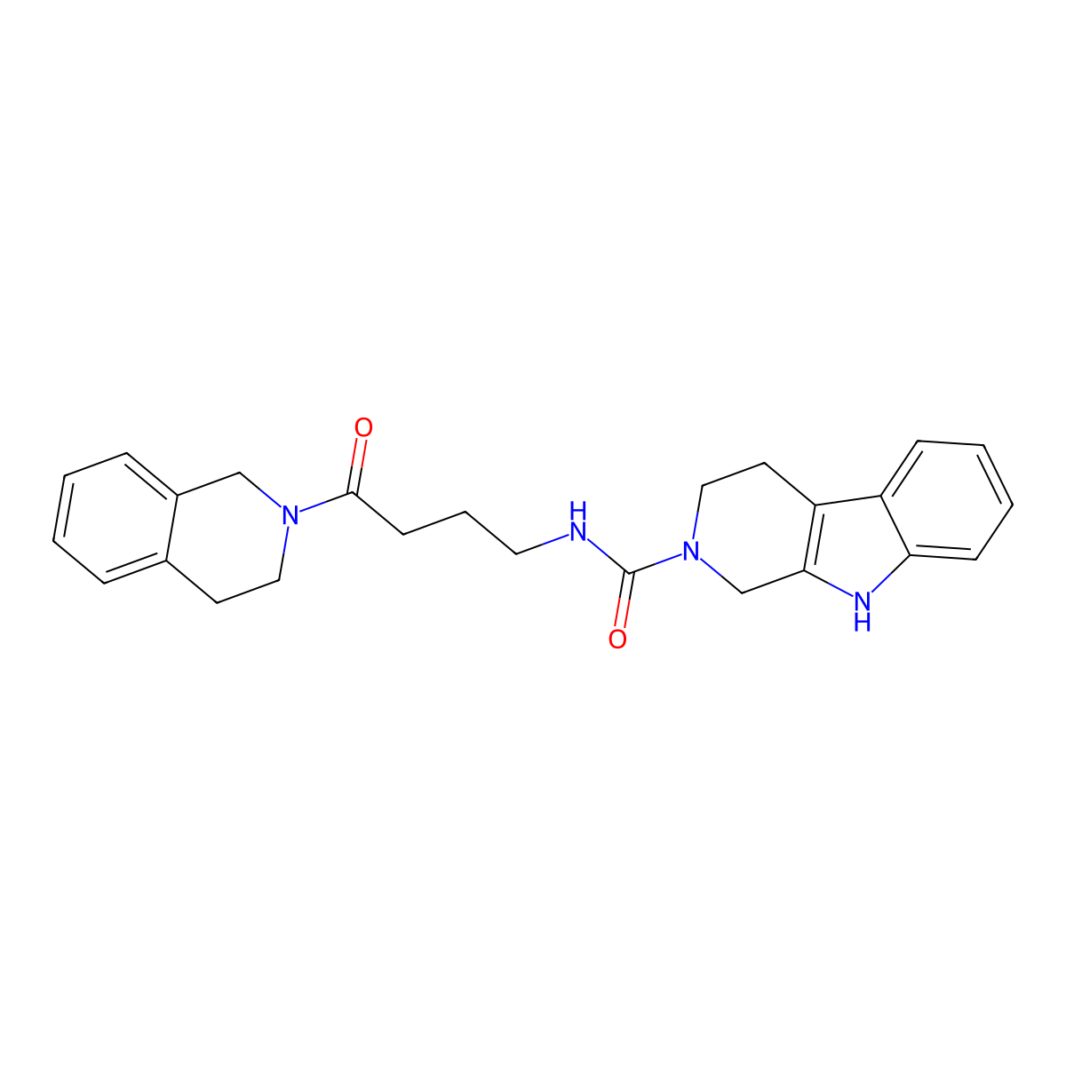 N-[4-(3,4-dihydroisoquinolin-2(1H)-yl)-4-oxobutyl]-1,3,4,9-tetrahydro-2H-beta-carboline-2-carboxamide molecular structure, CAS 1010909-66-6