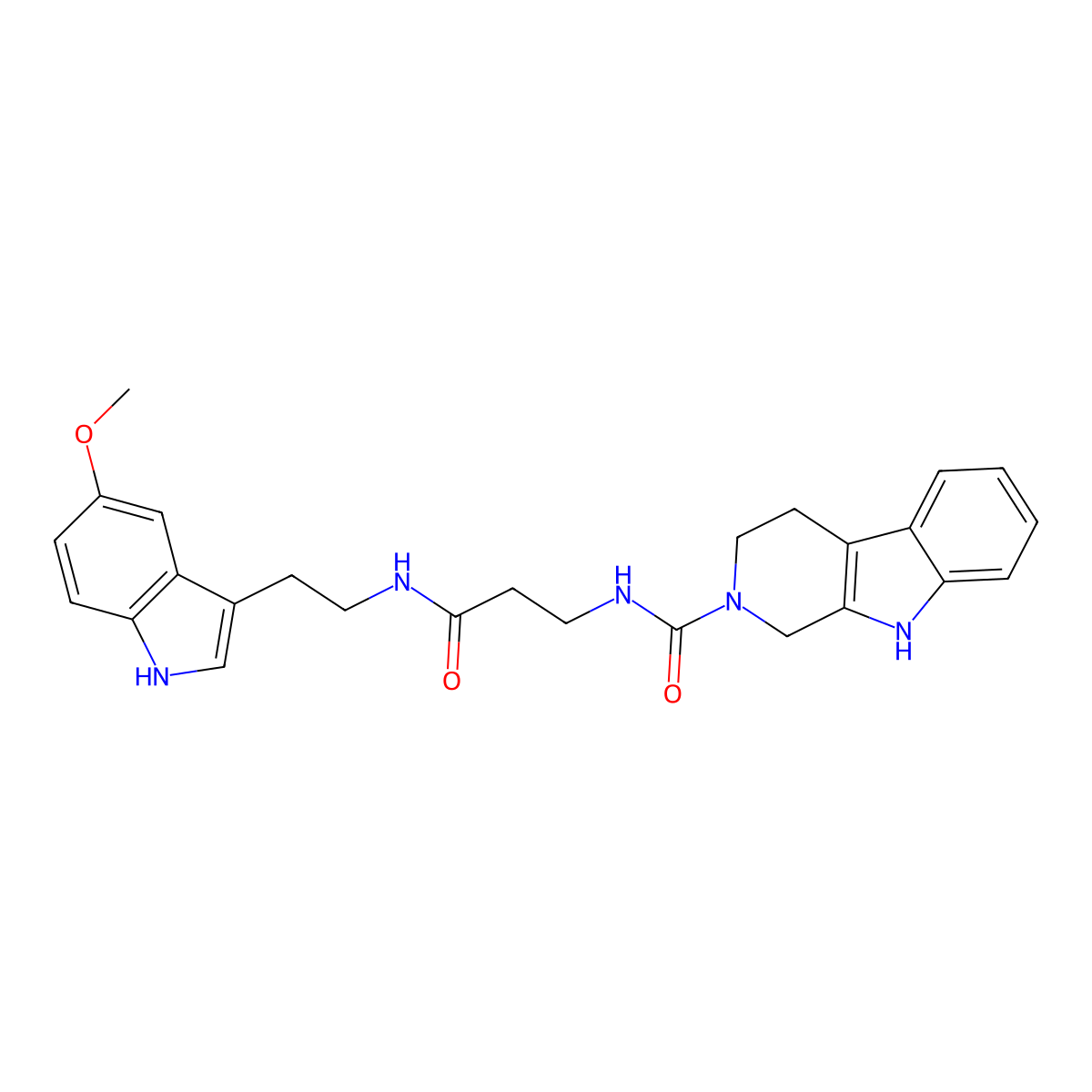 N-(3-{[2-(5-methoxy-1H-indol-3-yl)ethyl]amino}-3-oxopropyl)-1,3,4,9-tetrahydro-2H-beta-carboline-2-carboxamide molecular structure, CAS 1010909-72-4