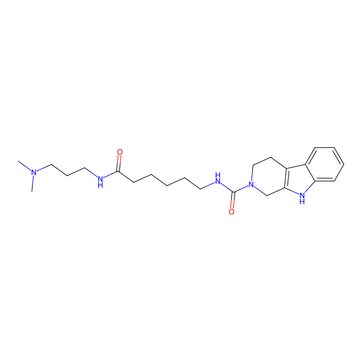 N-(6-{[3-(dimethylamino)propyl]amino}-6-oxohexyl)-1,3,4,9-tetrahydro-2H-beta-carboline-2-carboxamide molecular structure, CAS 1010909-75-7