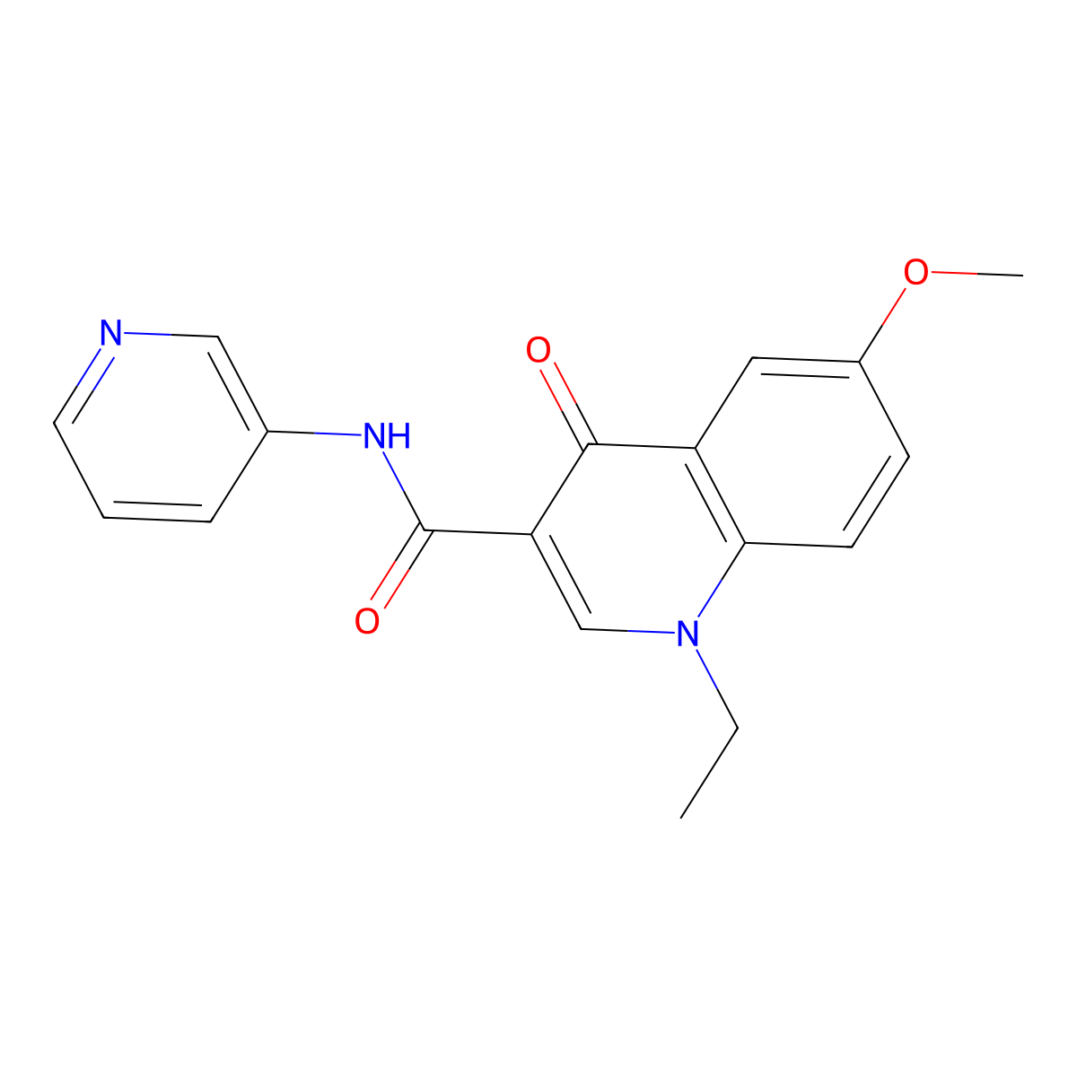 1-ethyl-6-methoxy-4-oxo-N-(pyridin-3-yl)-1,4-dihydroquinoline-3-carboxamide molecular structure, CAS 1010909-87-1