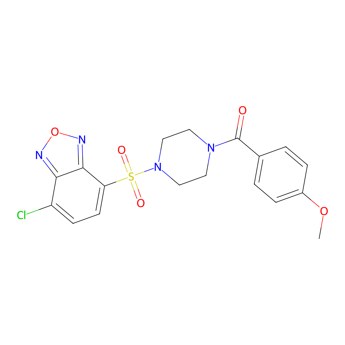 {4-[(7-Chloro-2,1,3-benzoxadiazol-4-yl)sulfonyl]piperazin-1-yl}(4-methoxyphenyl)methanone molecular structure, CAS 1010910-11-8