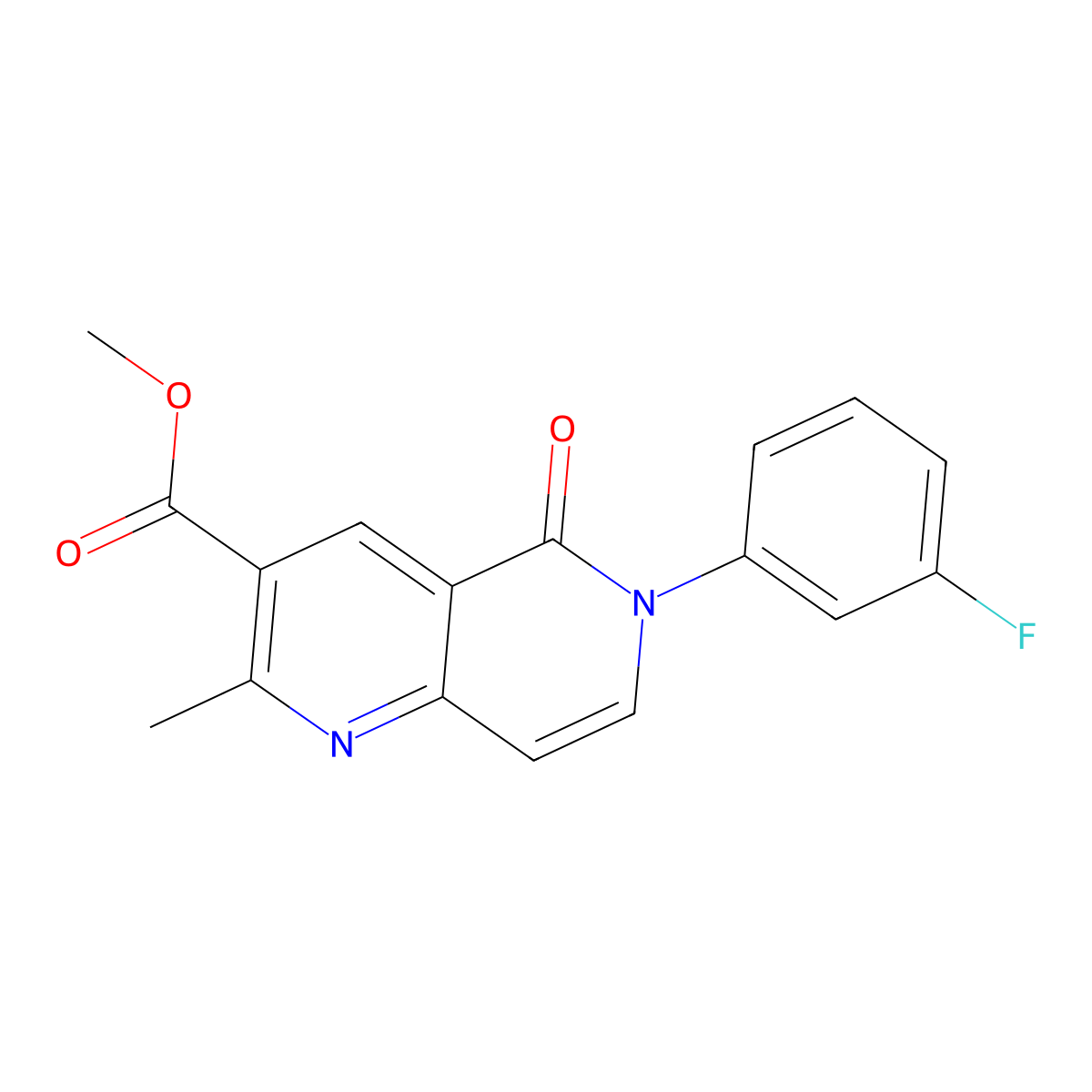 Methyl 6-(3-fluorophenyl)-2-methyl-5-oxo-1,6-naphthyridine-3-carboxylate molecular structure, CAS 1010910-21-0