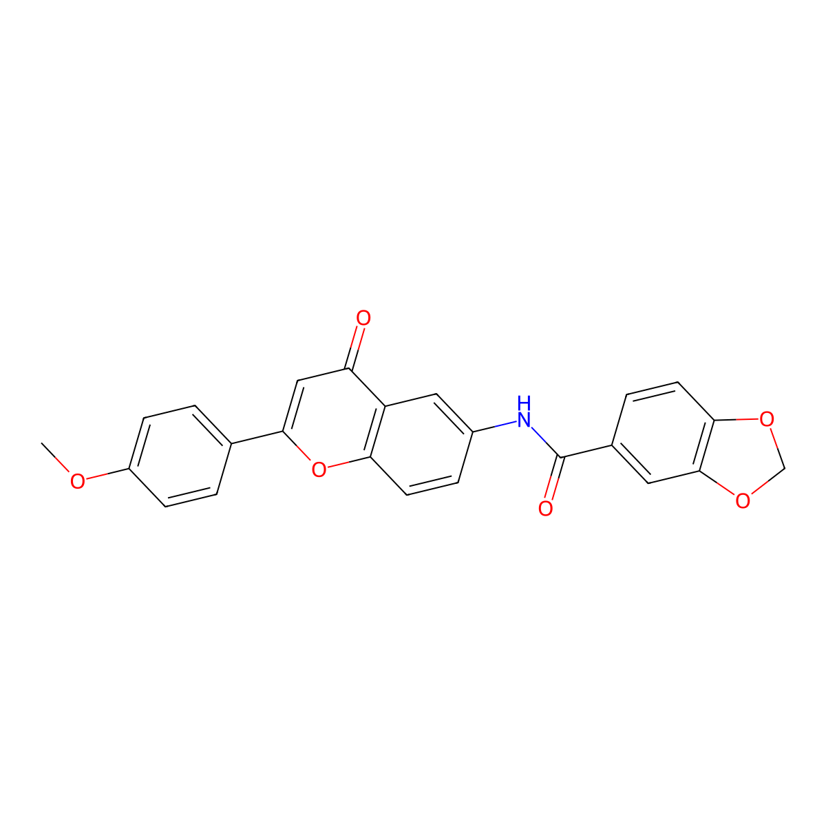 N-[2-(4-methoxyphenyl)-4-oxo-4H-chromen-6-yl]-1,3-benzodioxole-5-carboxamide molecular structure, CAS 1010910-28-7