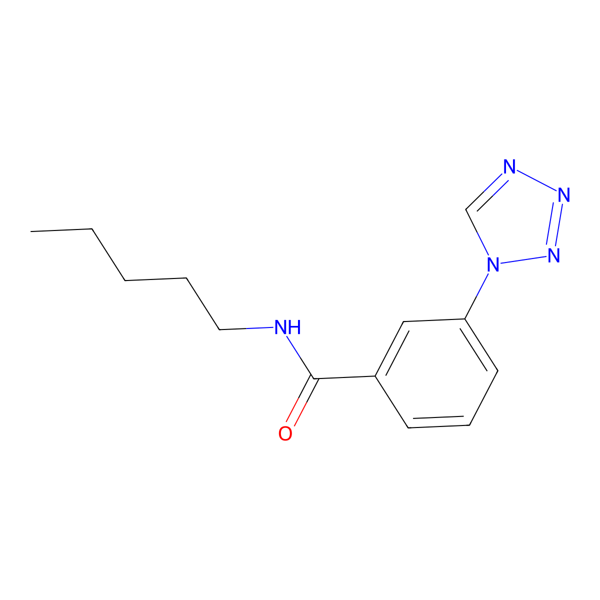 N-pentyl-3-(1H-tetrazol-1-yl)benzamide molecular structure, CAS 1010910-50-5