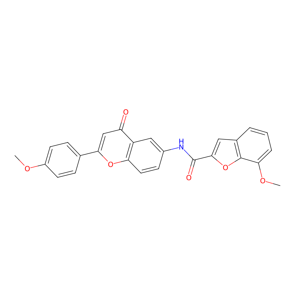 7-methoxy-N-[2-(4-methoxyphenyl)-4-oxo-4H-chromen-6-yl]-1-benzofuran-2-carboxamide molecular structure, CAS 1010910-51-6