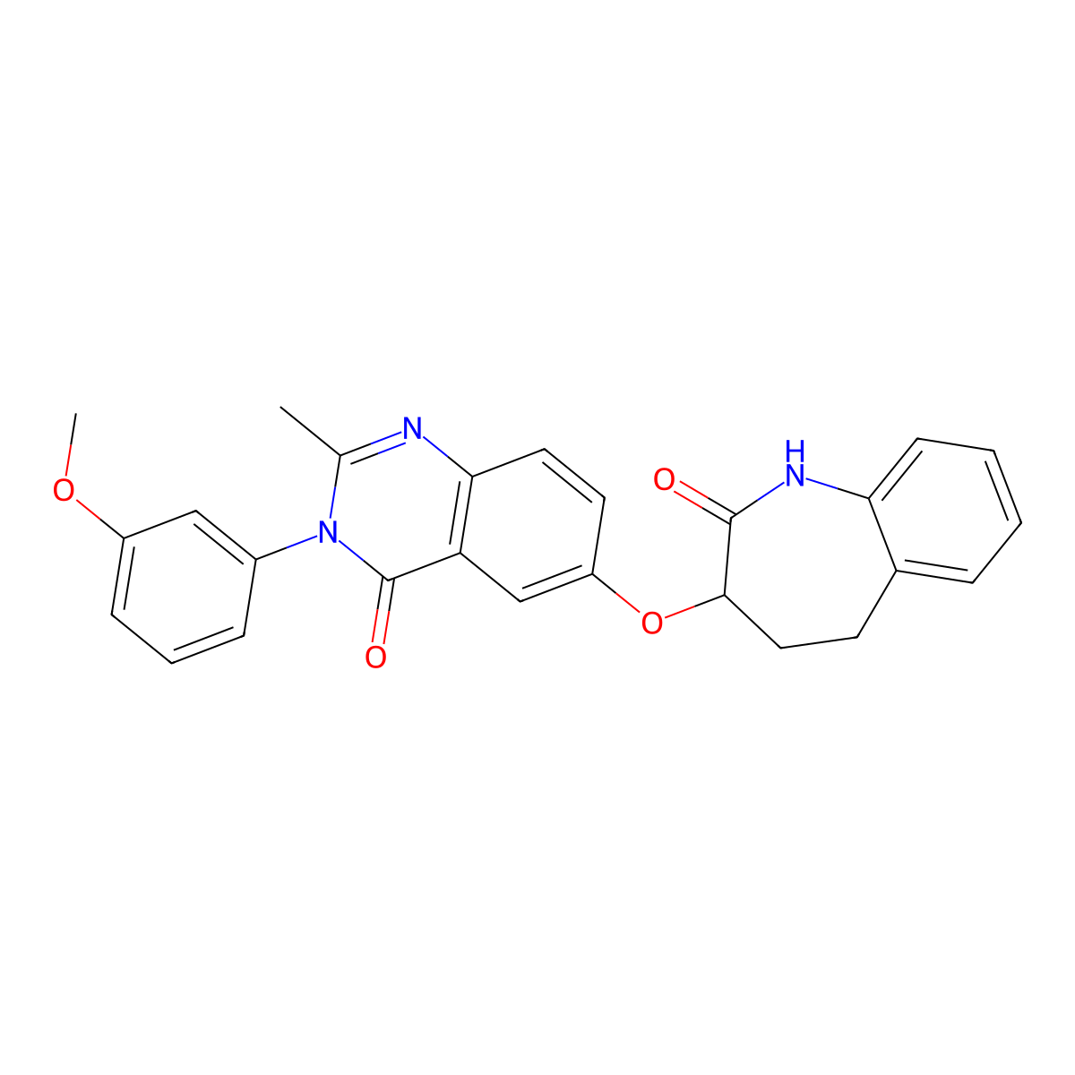 3-{[3-(3-methoxyphenyl)-2-methyl-4-oxo-3,4-dihydroquinazolin-6-yl]oxy}-1,3,4,5-tetrahydro-2H-1-benzazepin-2-one molecular structure, CAS 1010910-60-7