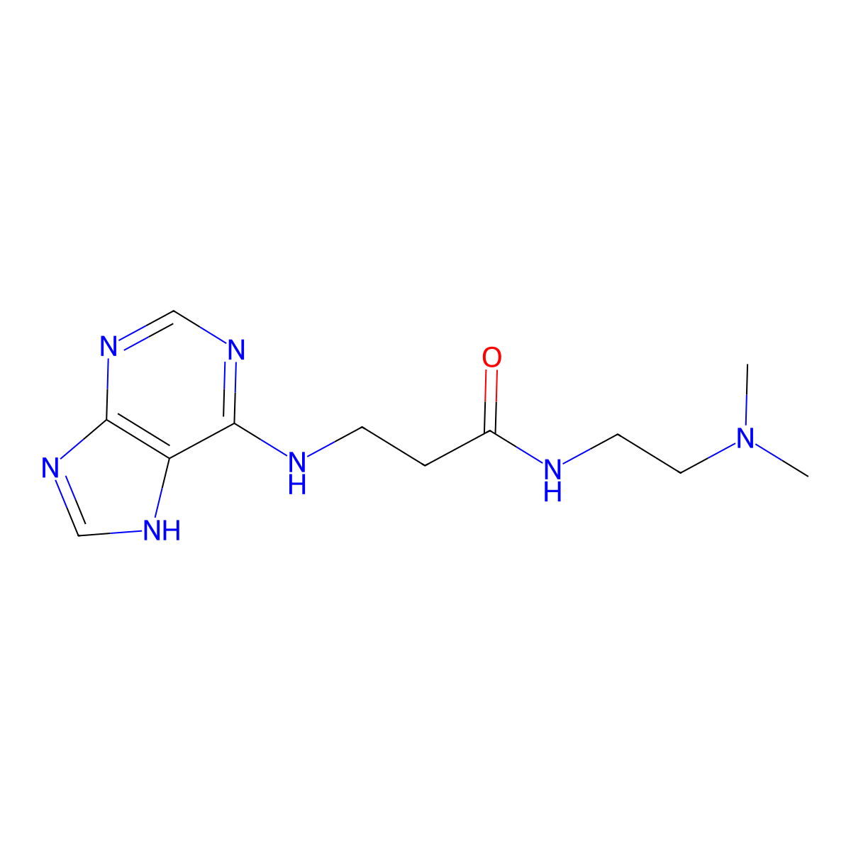 N-[2-(dimethylamino)ethyl]-N~3~-9H-purin-6-yl-beta-alaninamide molecular structure, CAS 1010910-63-0