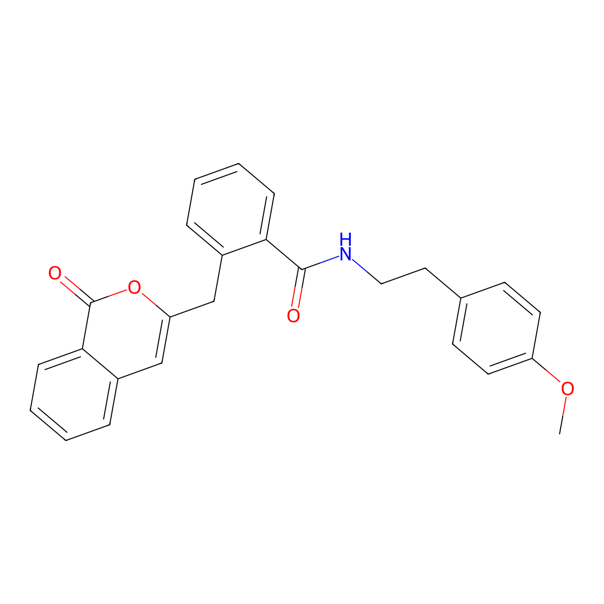 N~1~-(4-methoxyphenethyl)-2-[(1-oxo-1H-isochromen-3-yl)methyl]benzamide molecular structure, CAS 1010910-68-5