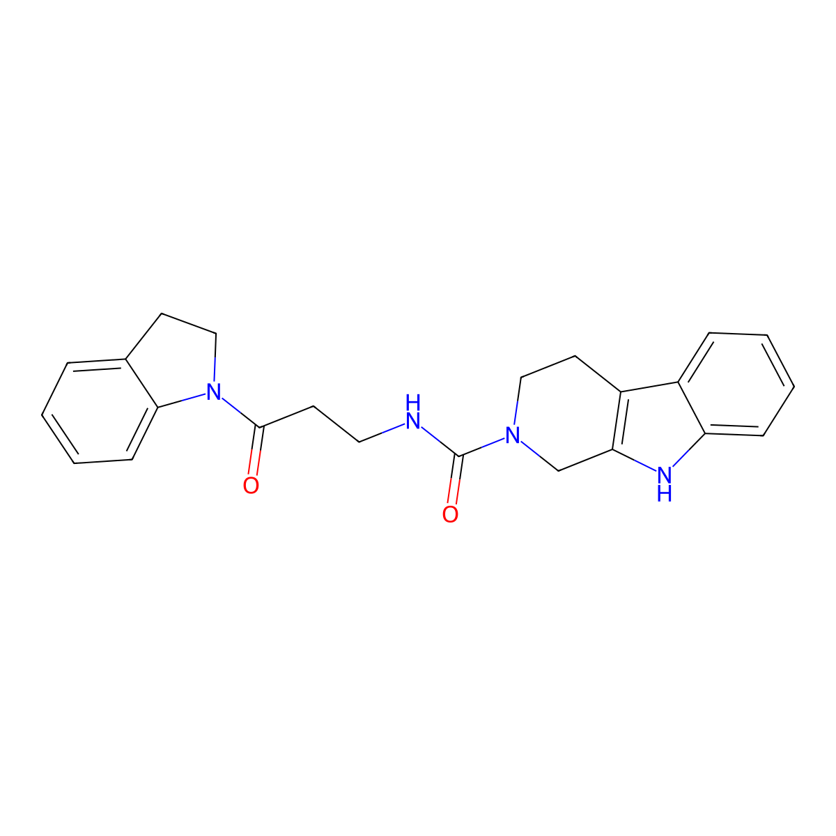 N-[3-(2,3-dihydro-1H-indol-1-yl)-3-oxopropyl]-1,3,4,9-tetrahydro-2H-beta-carboline-2-carboxamide molecular structure, CAS 1010910-73-2