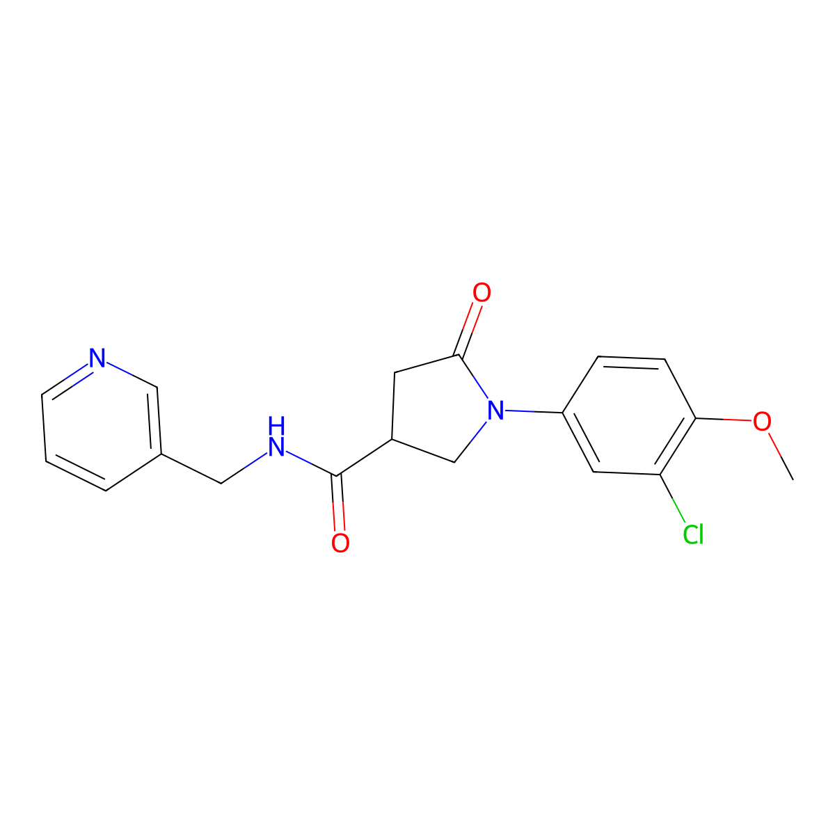 1-(3-chloro-4-methoxyphenyl)-5-oxo-N-(pyridin-3-ylmethyl)pyrrolidine-3-carboxamide molecular structure, CAS 1010910-74-3