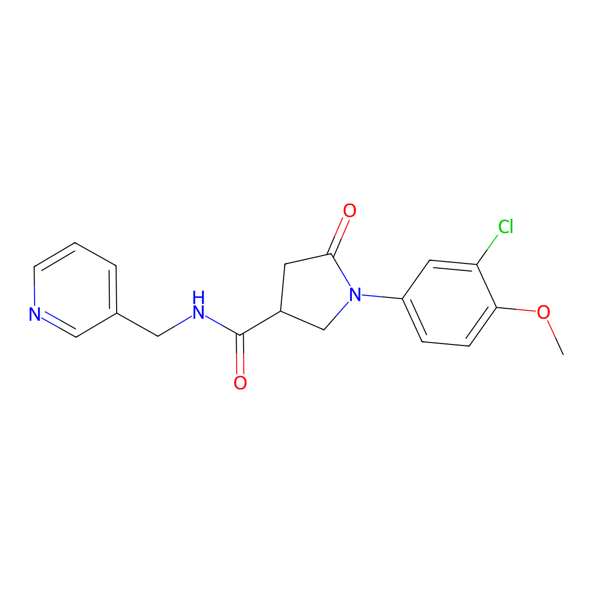 1-(3-chloro-4-methoxyphenyl)-5-oxo-N-(pyridin-3-ylmethyl)pyrrolidine-3-carboxamide molecular structure, CAS 1010910-74-3