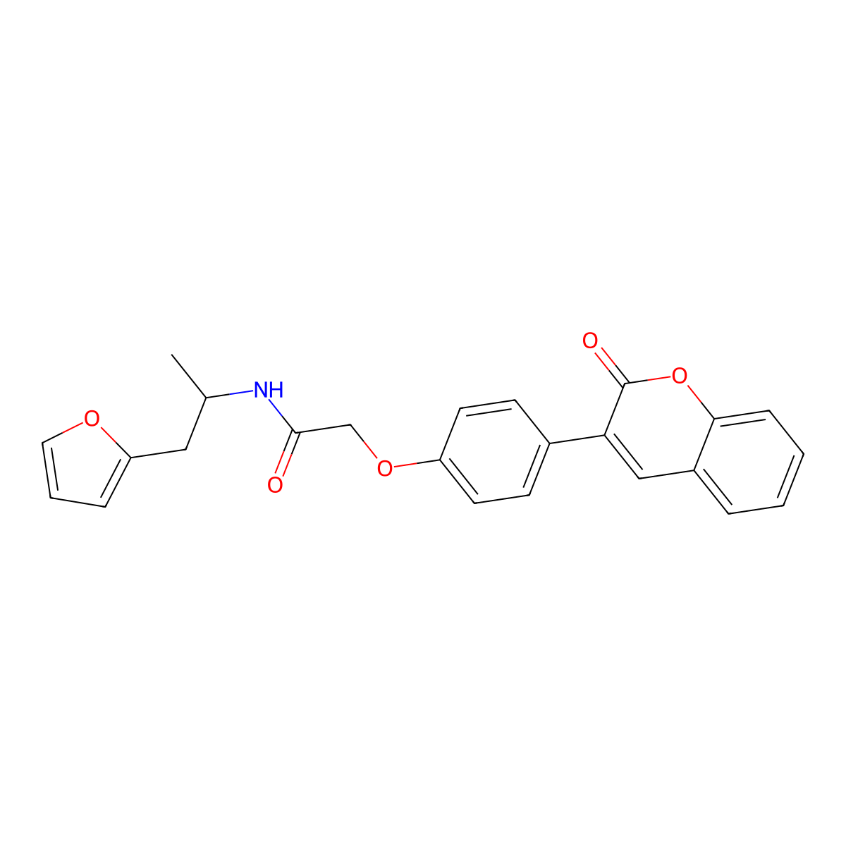 N-[1-(furan-2-yl)propan-2-yl]-2-[4-(2-oxo-2H-chromen-3-yl)phenoxy]acetamide molecular structure, CAS 1010910-81-2