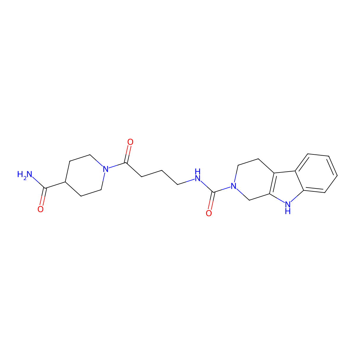 N-[4-(4-carbamoylpiperidin-1-yl)-4-oxobutyl]-1,3,4,9-tetrahydro-2H-beta-carboline-2-carboxamide molecular structure, CAS 1010910-83-4