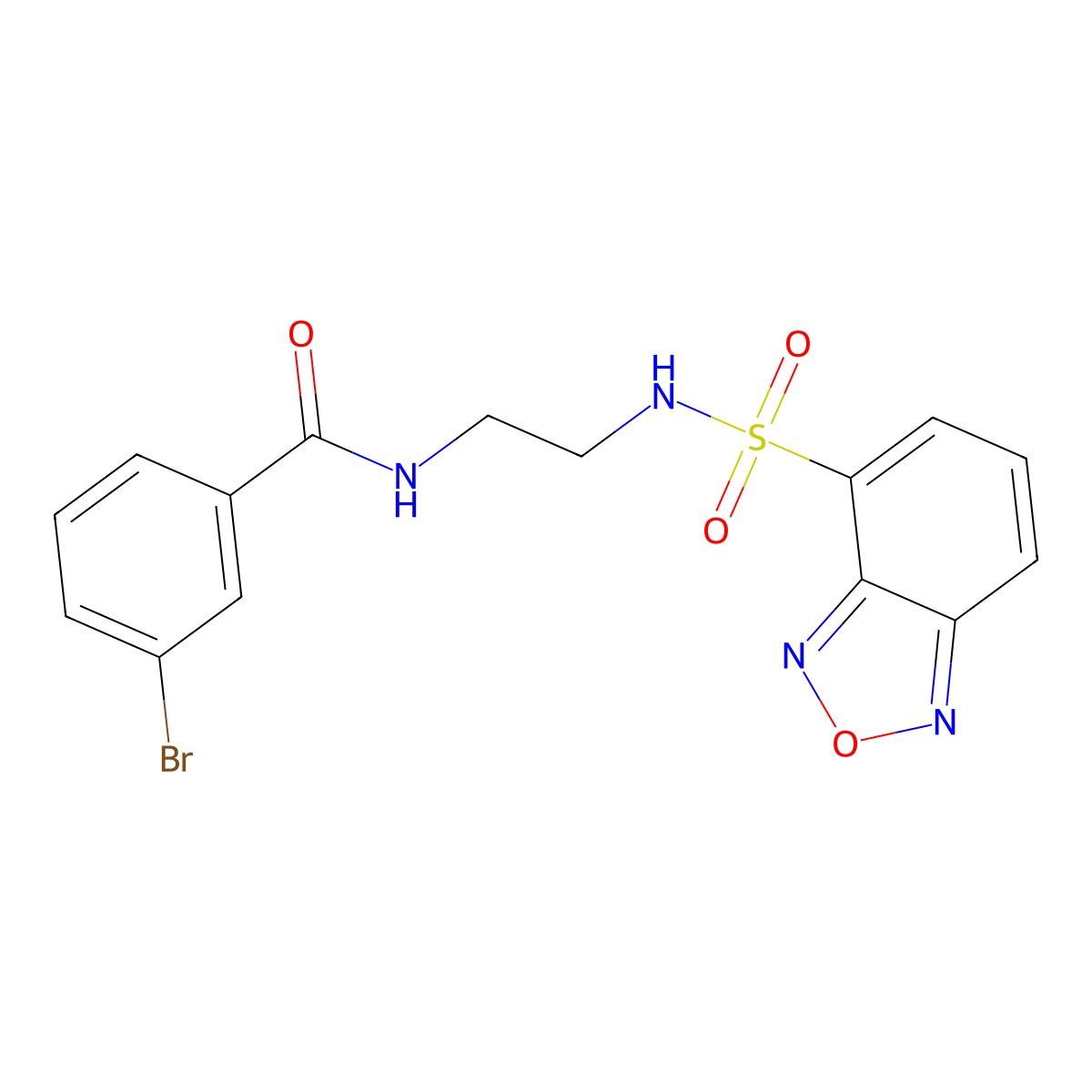 N-{2-[(2,1,3-benzoxadiazol-4-ylsulfonyl)amino]ethyl}-3-bromobenzamide molecular structure, CAS 1010910-93-6