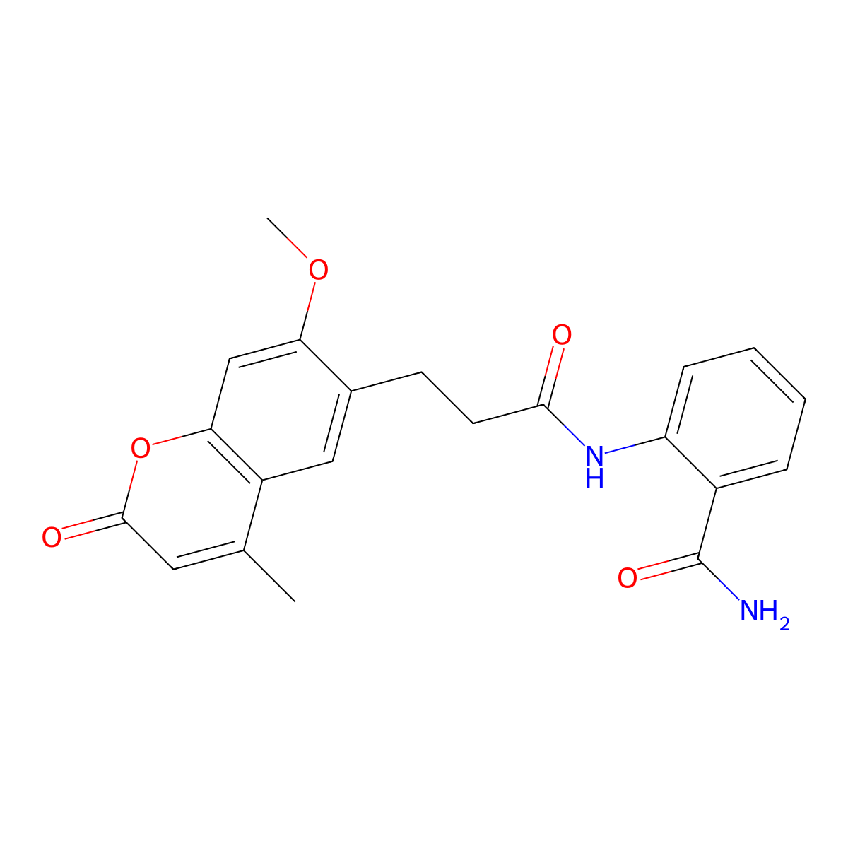 2-{[3-(7-methoxy-4-methyl-2-oxo-2H-chromen-6-yl)propanoyl]amino}benzamide molecular structure, CAS 1010911-06-4