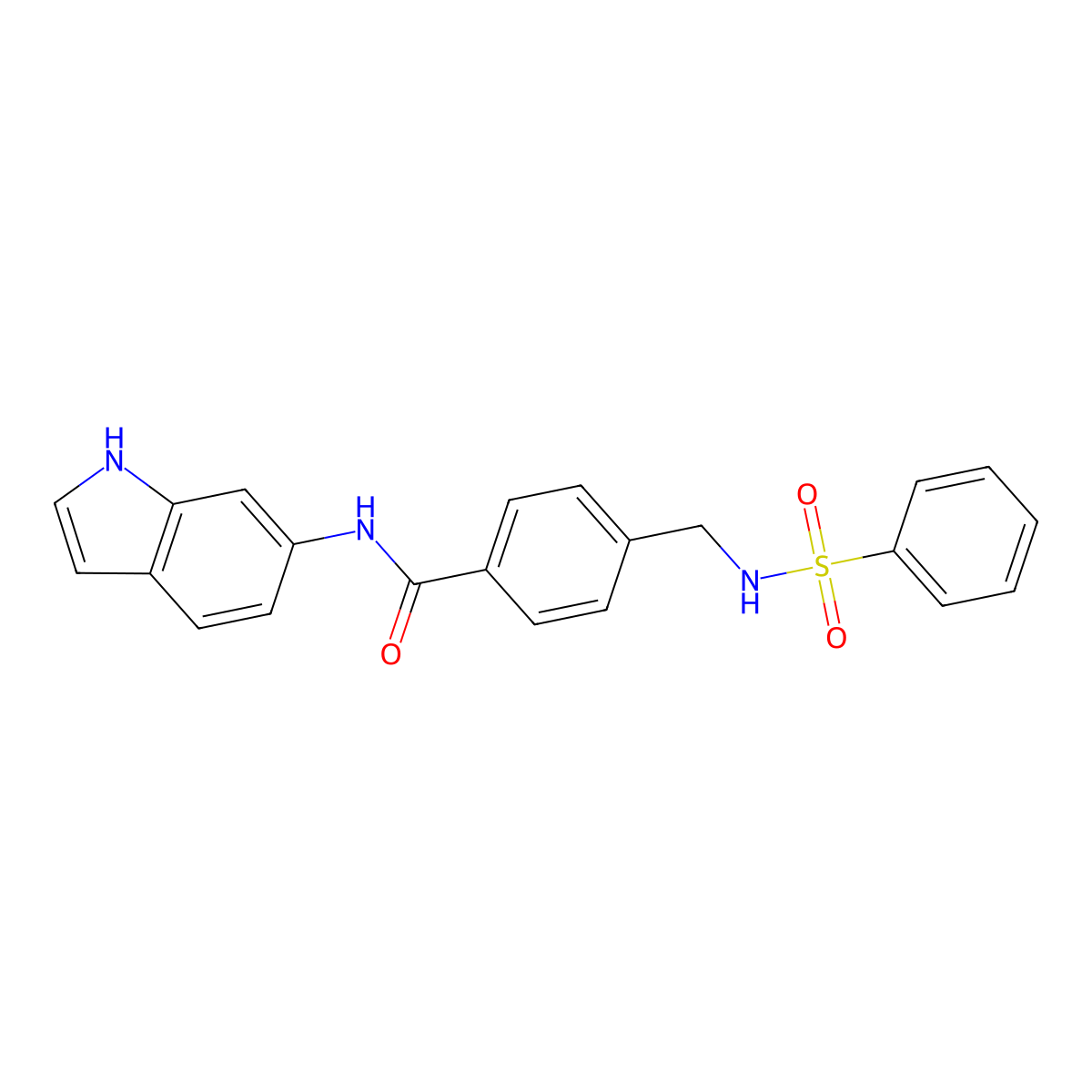 N-(1H-indol-6-yl)-4-{[(phenylsulfonyl)amino]methyl}benzamide molecular structure, CAS 1010911-13-3