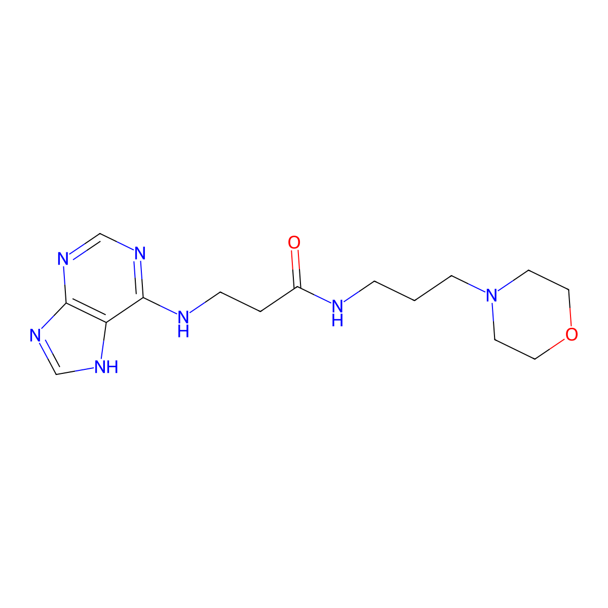 N-[3-(morpholin-4-yl)propyl]-N~3~-7H-purin-6-yl-beta-alaninamide molecular structure, CAS 1010911-19-9