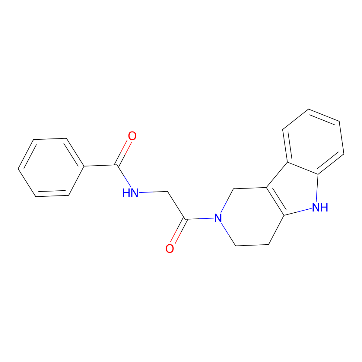 N-[2-oxo-2-(1,3,4,5-tetrahydro-2H-pyrido[4,3-b]indol-2-yl)ethyl]benzamide molecular structure, CAS 1010911-41-7