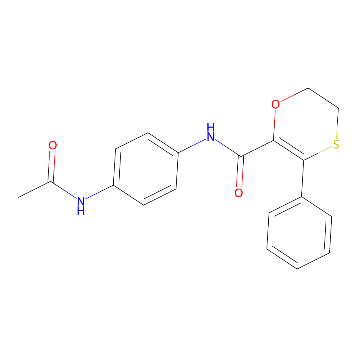 N-[4-(acetylamino)phenyl]-3-phenyl-5,6-dihydro-1,4-oxathiine-2-carboxamide molecular structure, CAS 1010911-42-8