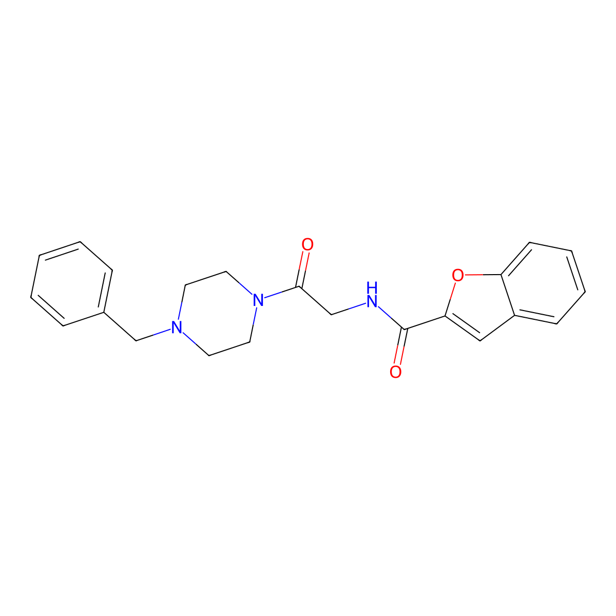 N~2~-[2-(4-benzylpiperazino)-2-oxoethyl]-1-benzofuran-2-carboxamide molecular structure, CAS 1010911-47-3