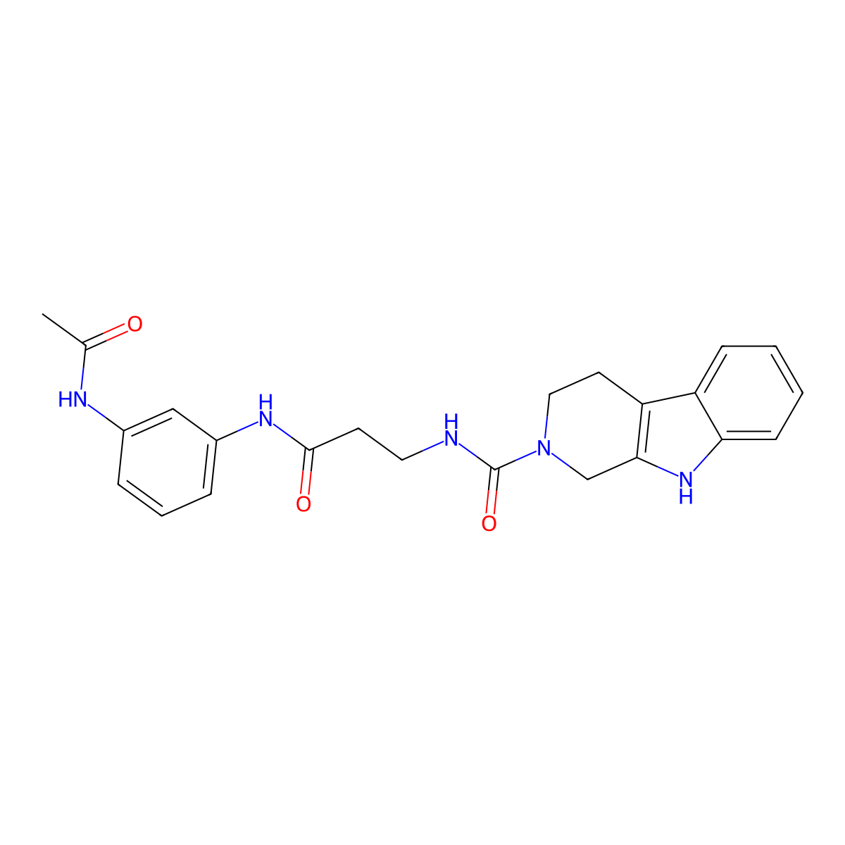 N-(3-{[3-(acetylamino)phenyl]amino}-3-oxopropyl)-1,3,4,9-tetrahydro-2H-beta-carboline-2-carboxamide molecular structure, CAS 1010911-52-0