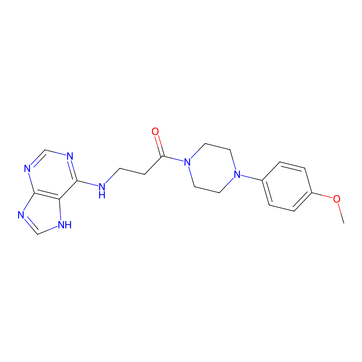 1-[4-(4-methoxyphenyl)piperazin-1-yl]-3-(7H-purin-6-ylamino)propan-1-one molecular structure, CAS 1010911-62-2
