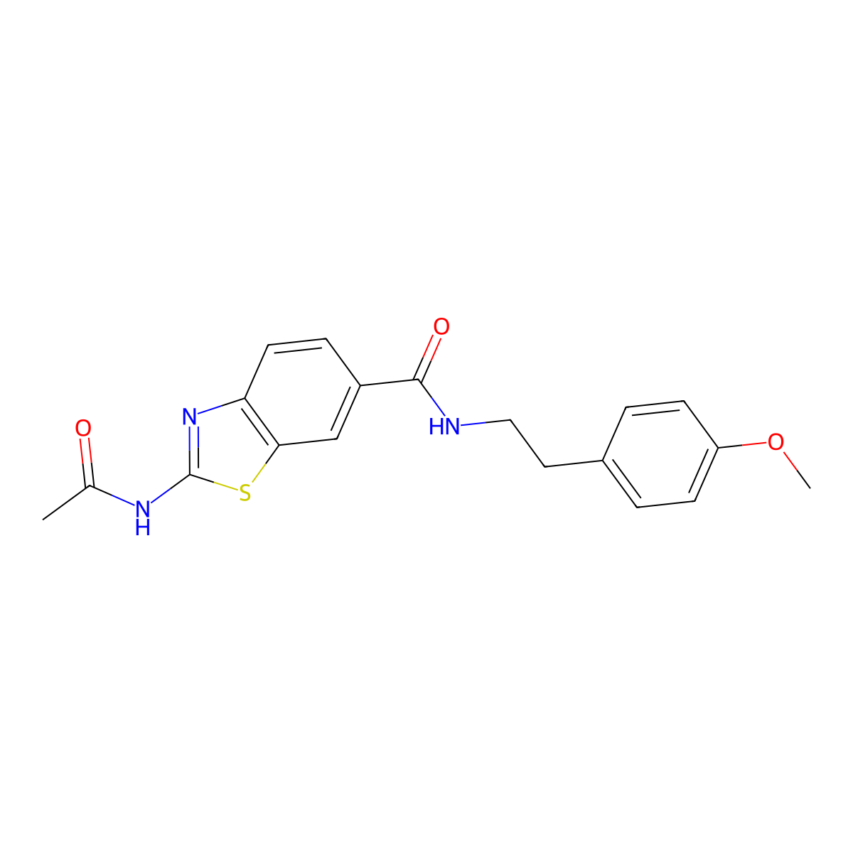 2-(acetylamino)-N-(4-methoxyphenethyl)-1,3-benzothiazole-6-carboxamide molecular structure, CAS 1010911-68-8