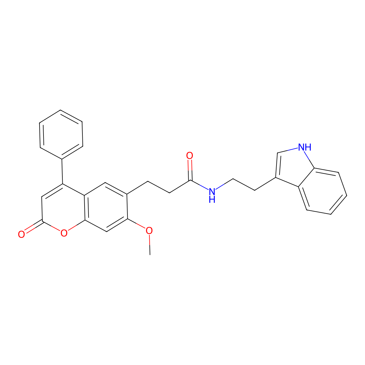 N-(2-(1H-indol-3-yl)ethyl)-3-(7-methoxy-2-oxo-4-phenyl-2H-chromen-6-yl)propanamide molecular structure, CAS 1010911-70-2