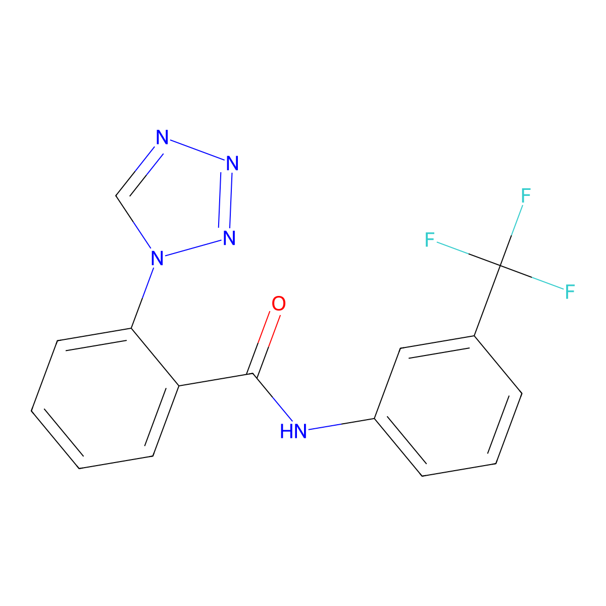 2-(1H-tetrazol-1-yl)-N-[3-(trifluoromethyl)phenyl]benzamide molecular structure, CAS 1010911-90-6