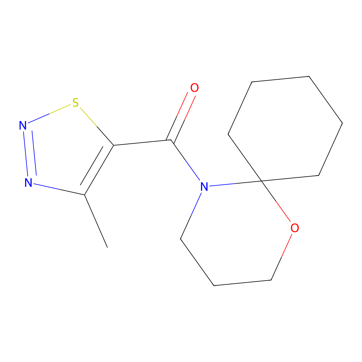 5-[(4-Methyl-1,2,3-thiadiazol-5-yl)carbonyl]-1-oxa-5-azaspiro[5.5]undecane molecular structure, CAS 1010912-00-1