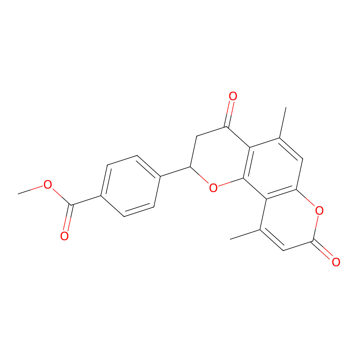 methyl 4-(5,10-dimethyl-4,8-dioxo-3,4-dihydro-2H,8H-pyrano[2,3-f]chromen-2-yl)benzoate molecular structure, CAS 1010912-01-2