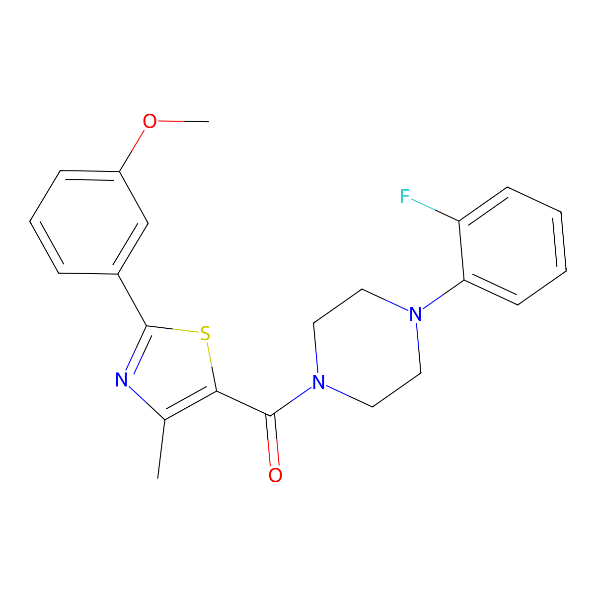 [4-(2-Fluorophenyl)piperazino][2-(3-methoxyphenyl)-4-methyl-1,3-thiazol-5-yl]methanone molecular structure, CAS 1010912-06-7