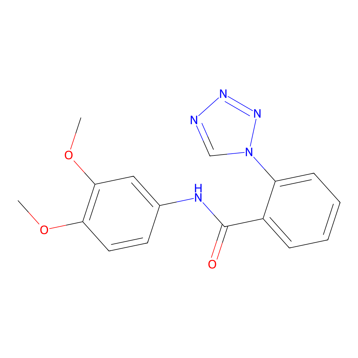 N-(3,4-dimethoxyphenyl)-2-(1H-tetrazol-1-yl)benzamide molecular structure, CAS 1010912-15-8