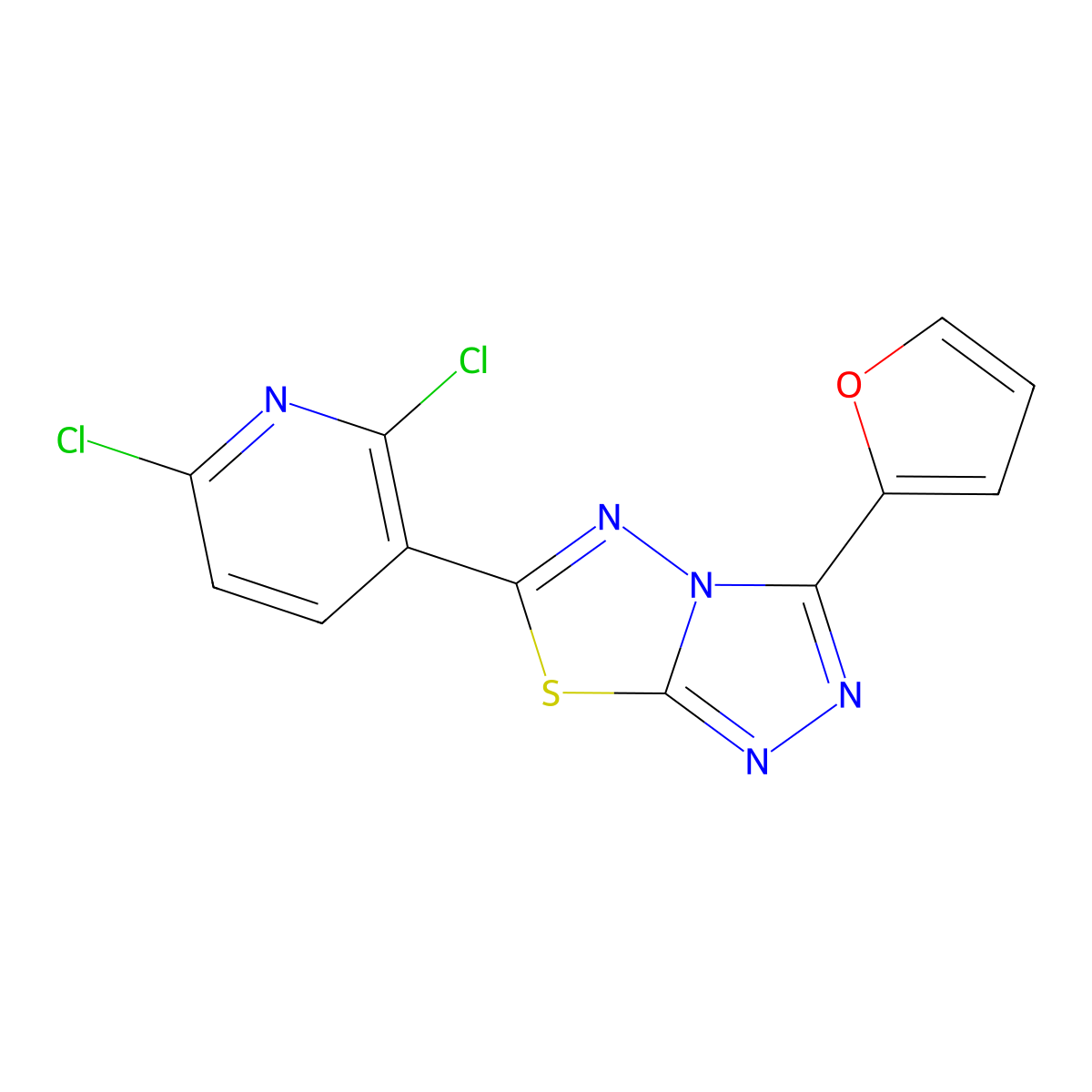 C12H5Cl2N5OS molecular structure, CAS 1010912-19-2