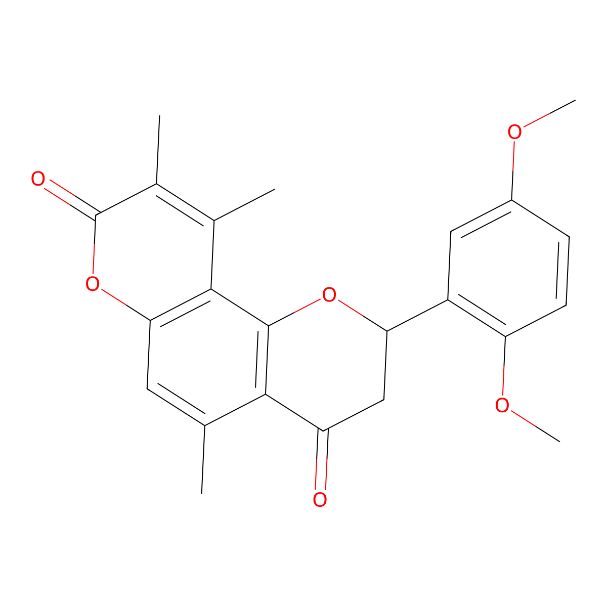 2-(2,5-dimethoxyphenyl)-5,9,10-trimethyl-2,3-dihydro-4H,8H-pyrano[2,3-f]chromene-4,8-dione molecular structure, CAS 1010912-21-6