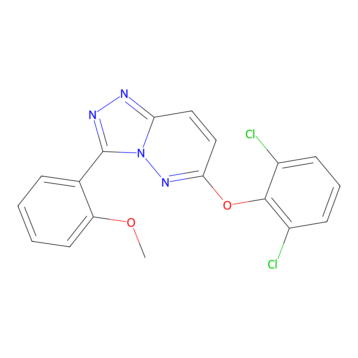 6-(2,6-Dichlorophenoxy)-3-(2-methoxyphenyl)[1,2,4]triazolo[4,3-b]pyridazine molecular structure, CAS 1010912-26-1