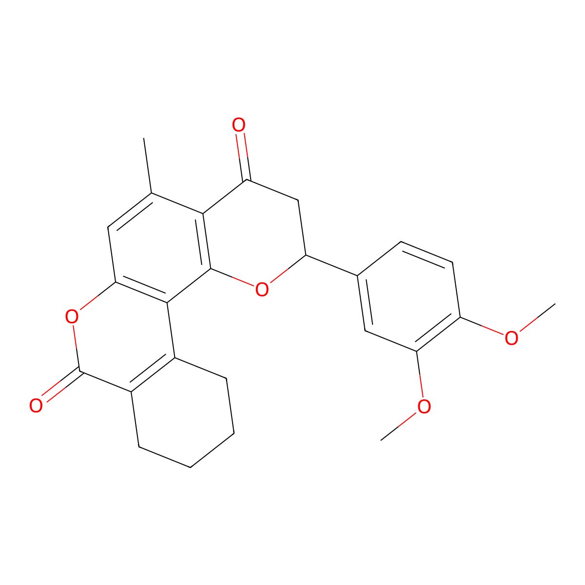 2-(3,4-dimethoxyphenyl)-5-methyl-2,3,9,10,11,12-hexahydro-4H,8H-benzo[c]pyrano[2,3-f]chromene-4,8-dione molecular structure, CAS 1010912-29-4